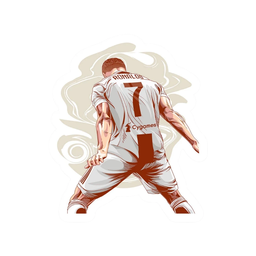 Cristiano Ronaldo Juventus No7 Back Swirl Ink Art Sticker