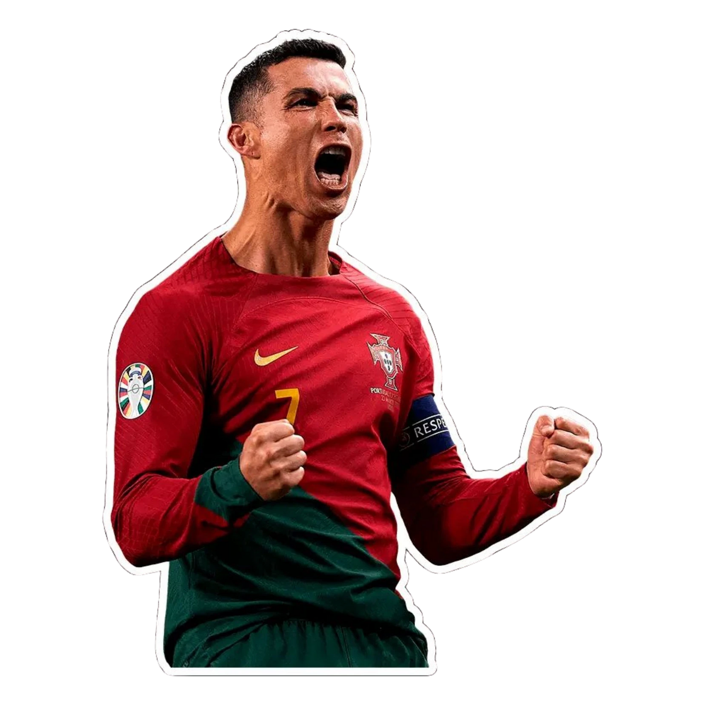Cristiano Ronaldo Portugal Celebration Fists Pumped Sticker