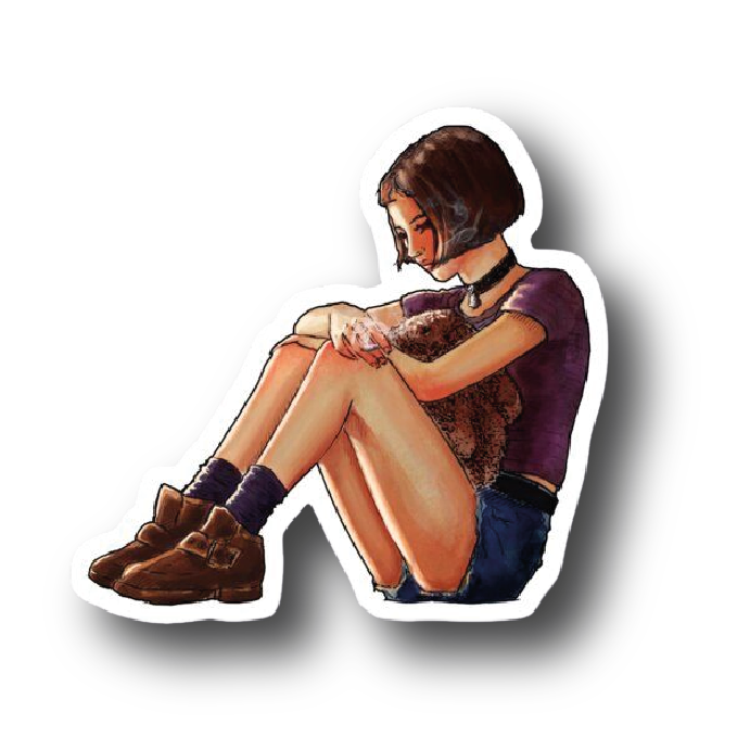 Mathilda Seated Portrait Sticker