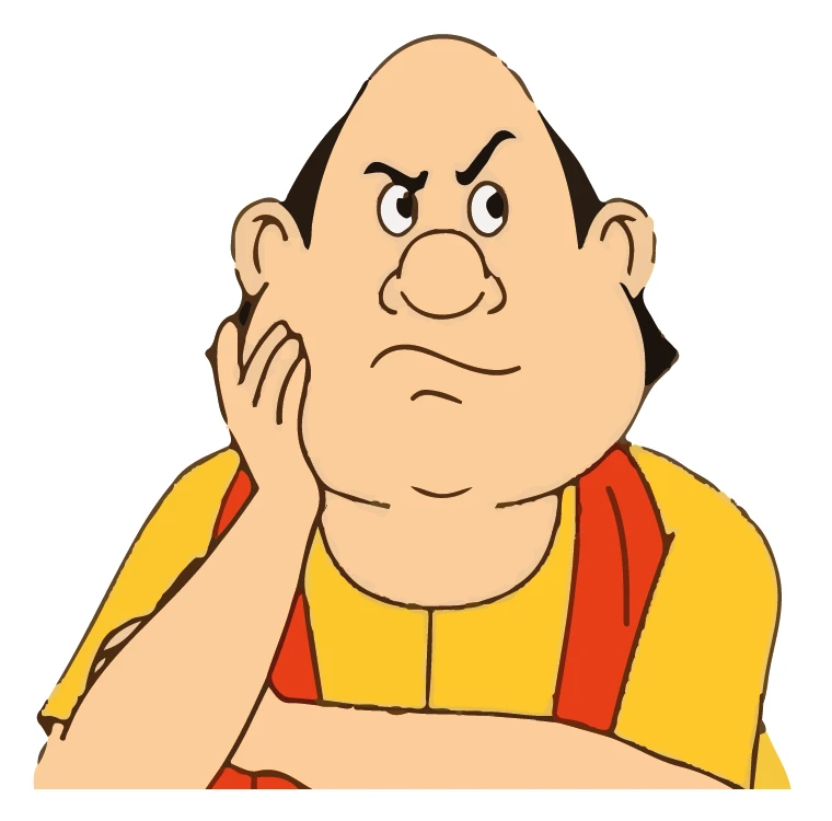 Gopal Bhar Thinking Suspicious Expression Sticker