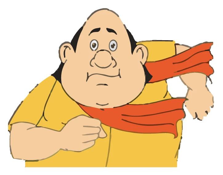 Gopal Bhar Red Shawl Sad Expression Sticker