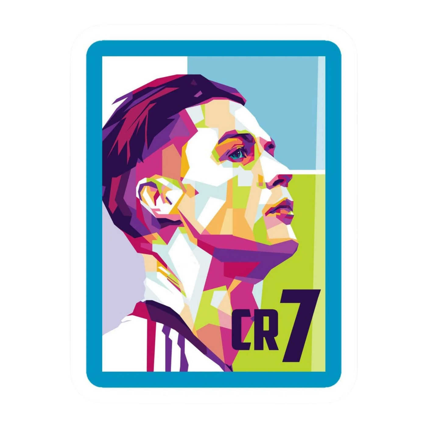 CR7 Low Poly Colorful Side Profile Sticker