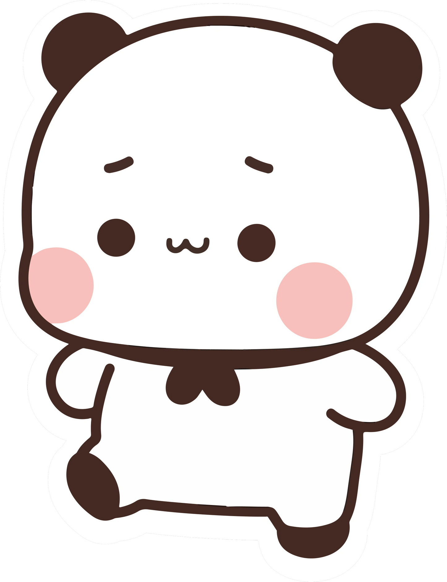 Dudu Panda Grumpy Sitting Kawaii Sticker