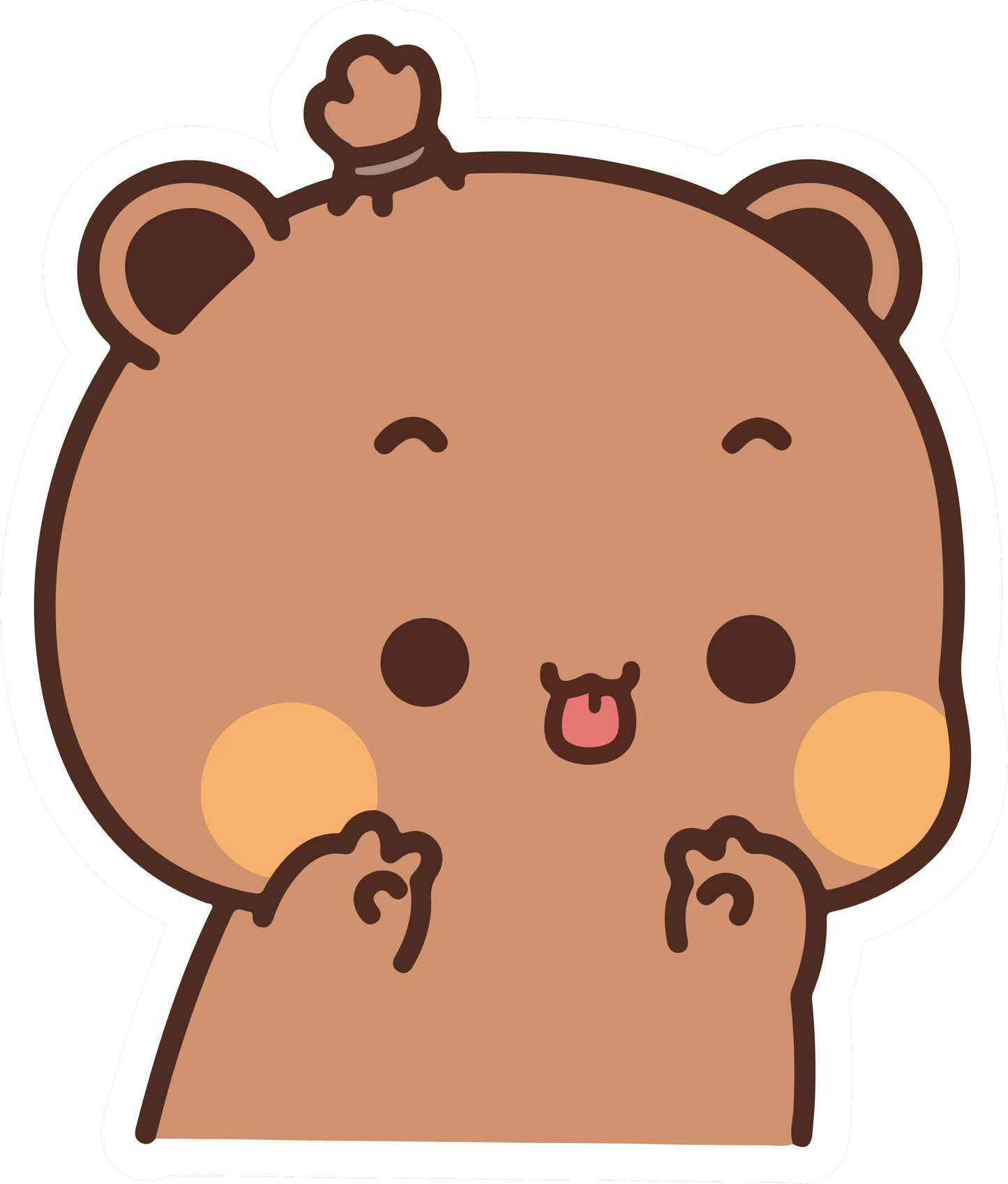 Bubu Happy Excited Tongue Out Kawaii Sticker