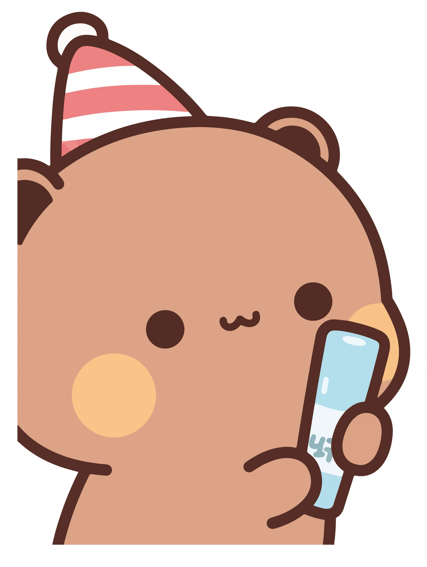 Bubu Party Hat Phone Winking Kawaii Sticker