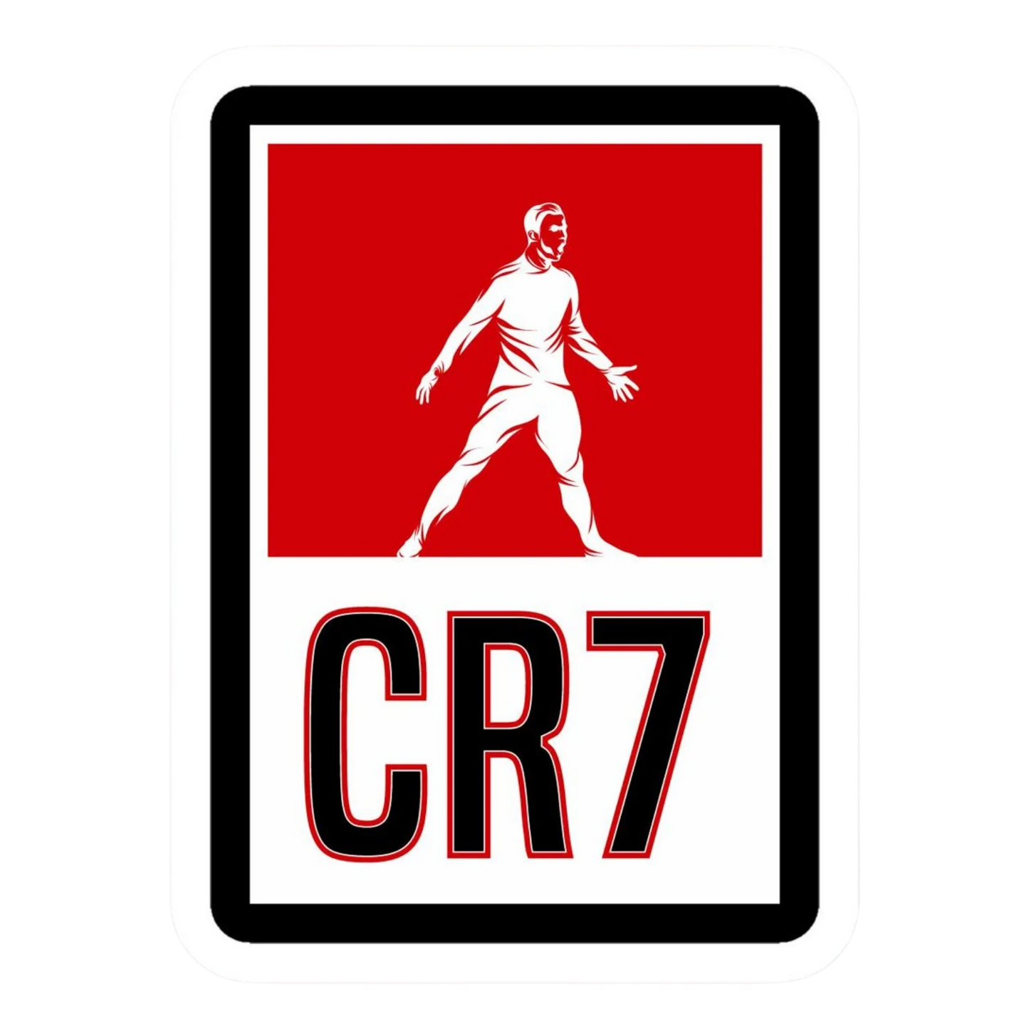 CR7 Calma Silhouette Red Card Design Sticker