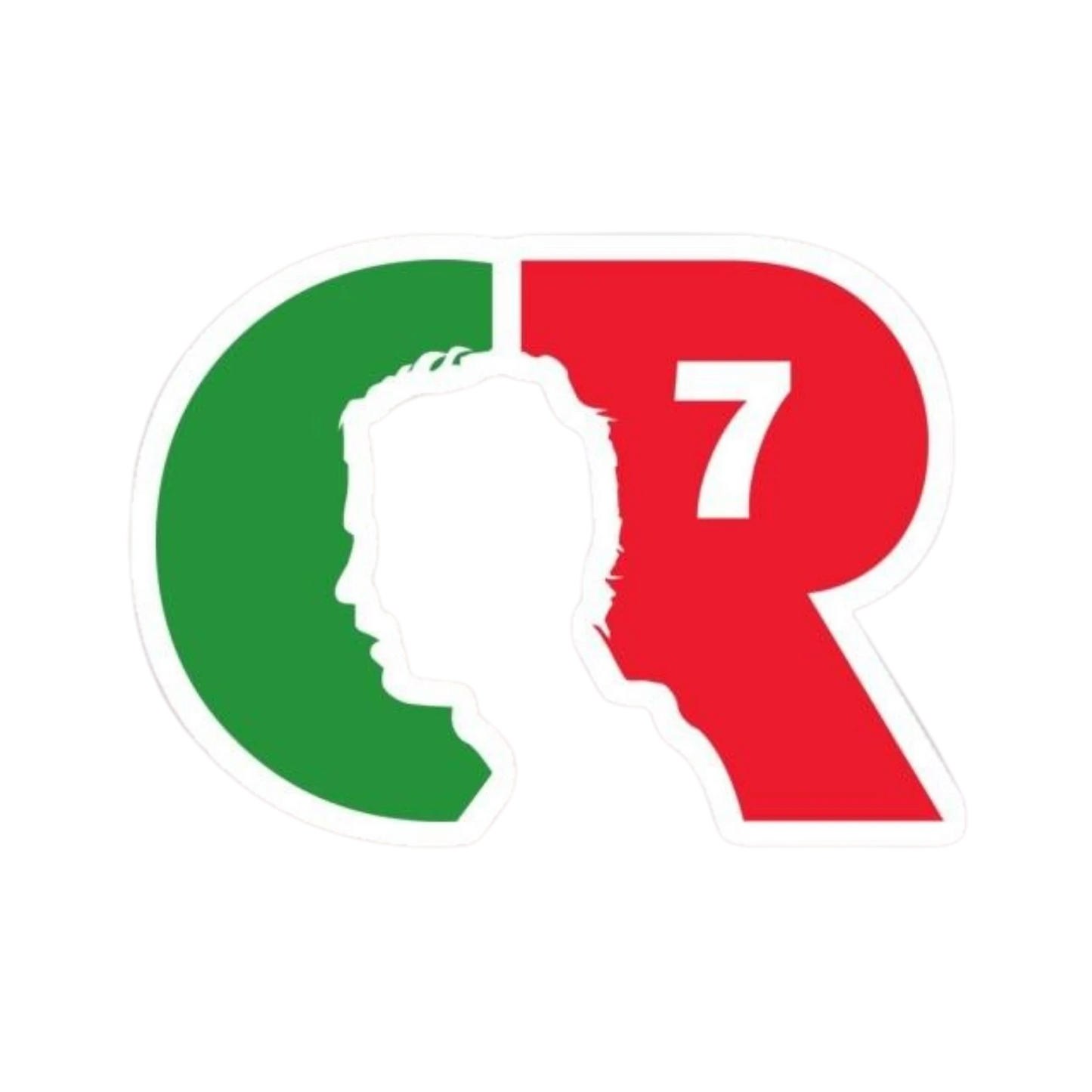 CR7 Green Red Portugal Colors Face Logo Sticker