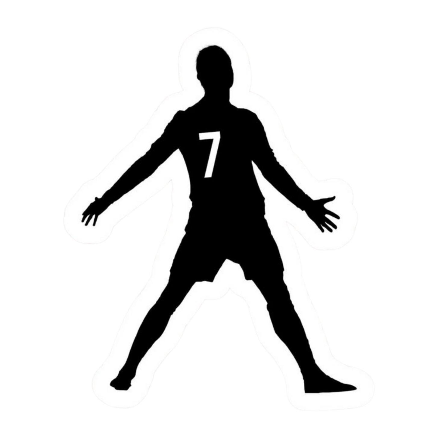 Cristiano Ronaldo No7 Calma Celebration Black Silhouette Sticker