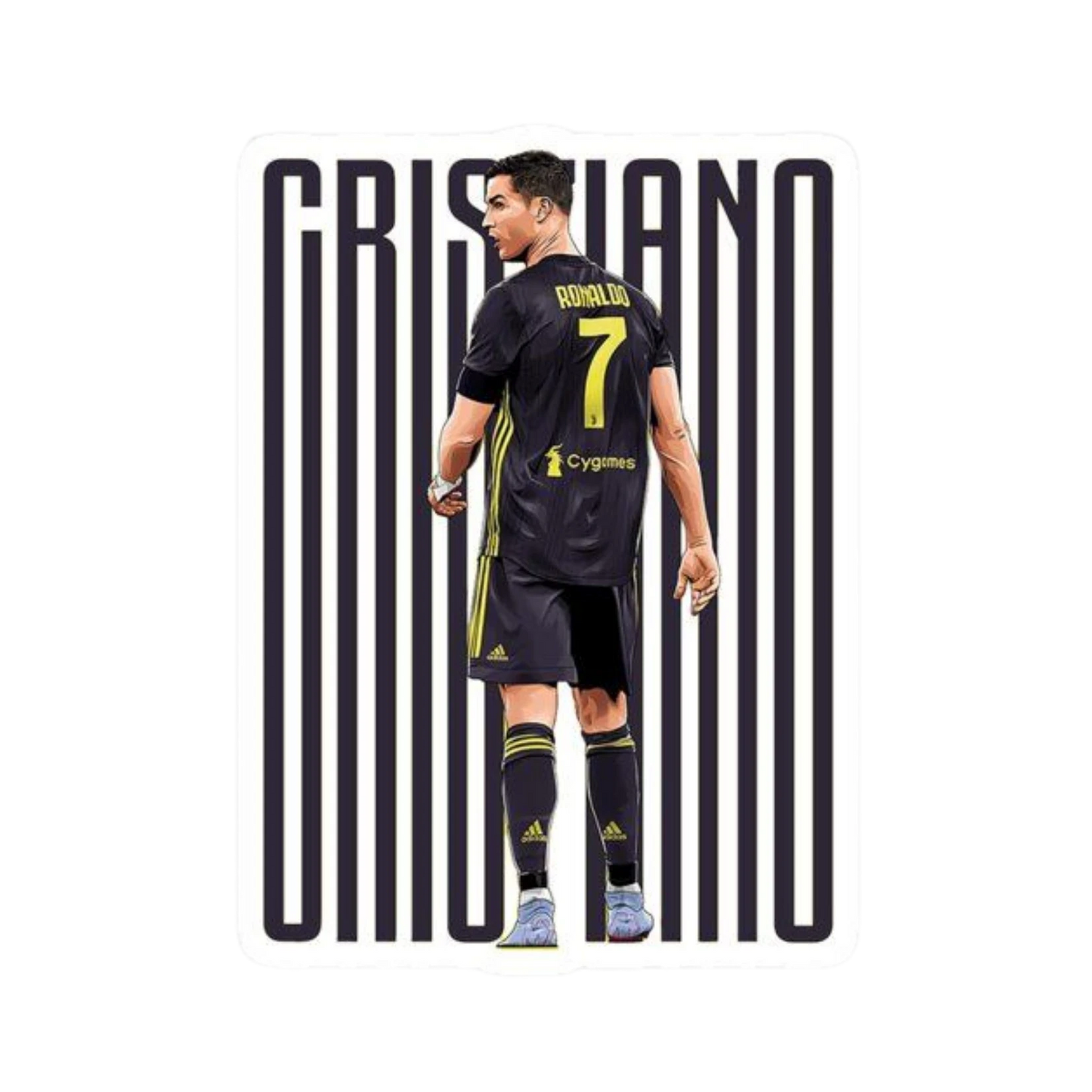 Cristiano Ronaldo Juventus Black Kit Back View CRISTIANO Sticker