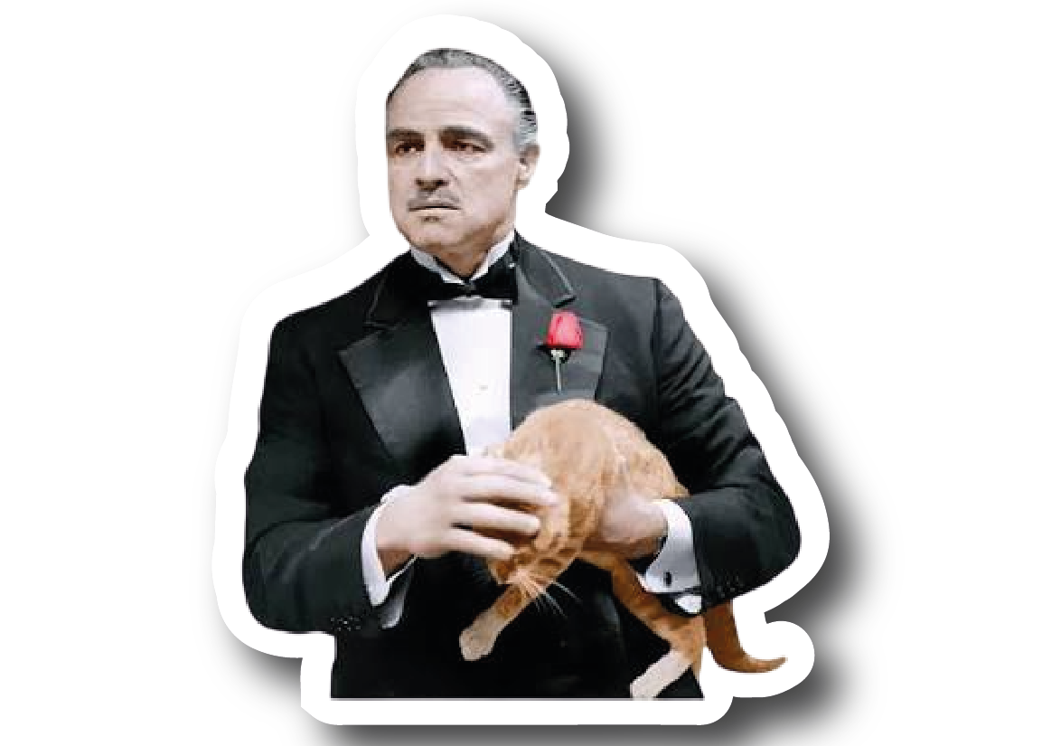 Don Corleone — Stroking the Cat Sticker