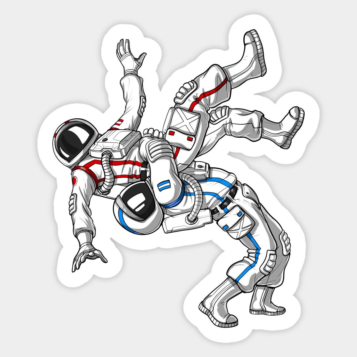 Astronaut Judo Throw — Space Grappling Sticker