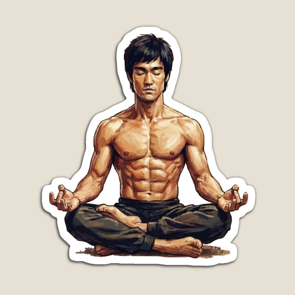 Bruce Lee — Meditation Sticker