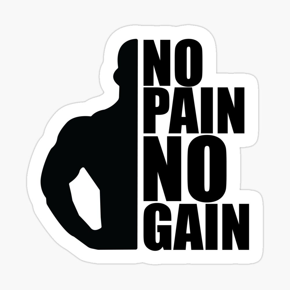 No Pain No Gain — Bodybuilder Silhouette Sticker