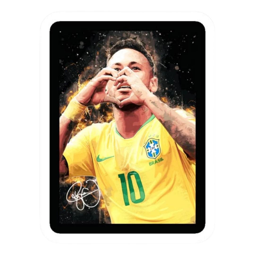 Premium Brazilian football glossy sticker - Brazil Football Sticker #8 - Premium Glossy
