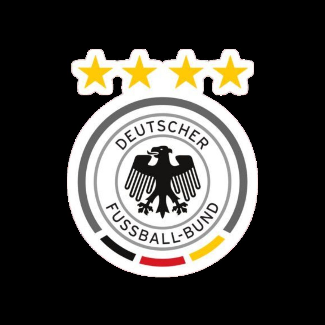 Germany DFB badge football sticker with four gold stars and black eagle crest