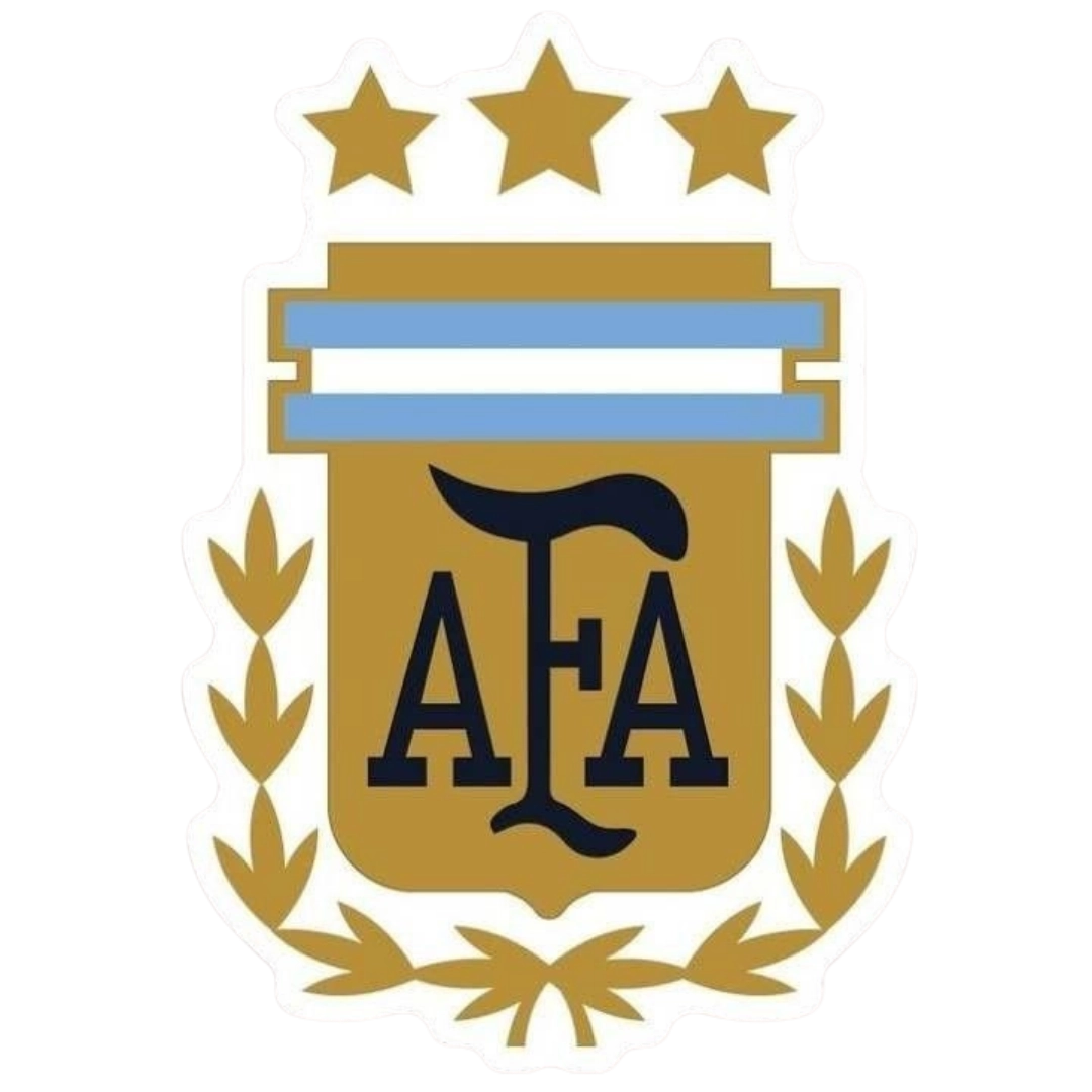 AFA Argentina football crest badge with three World Cup stars sticker