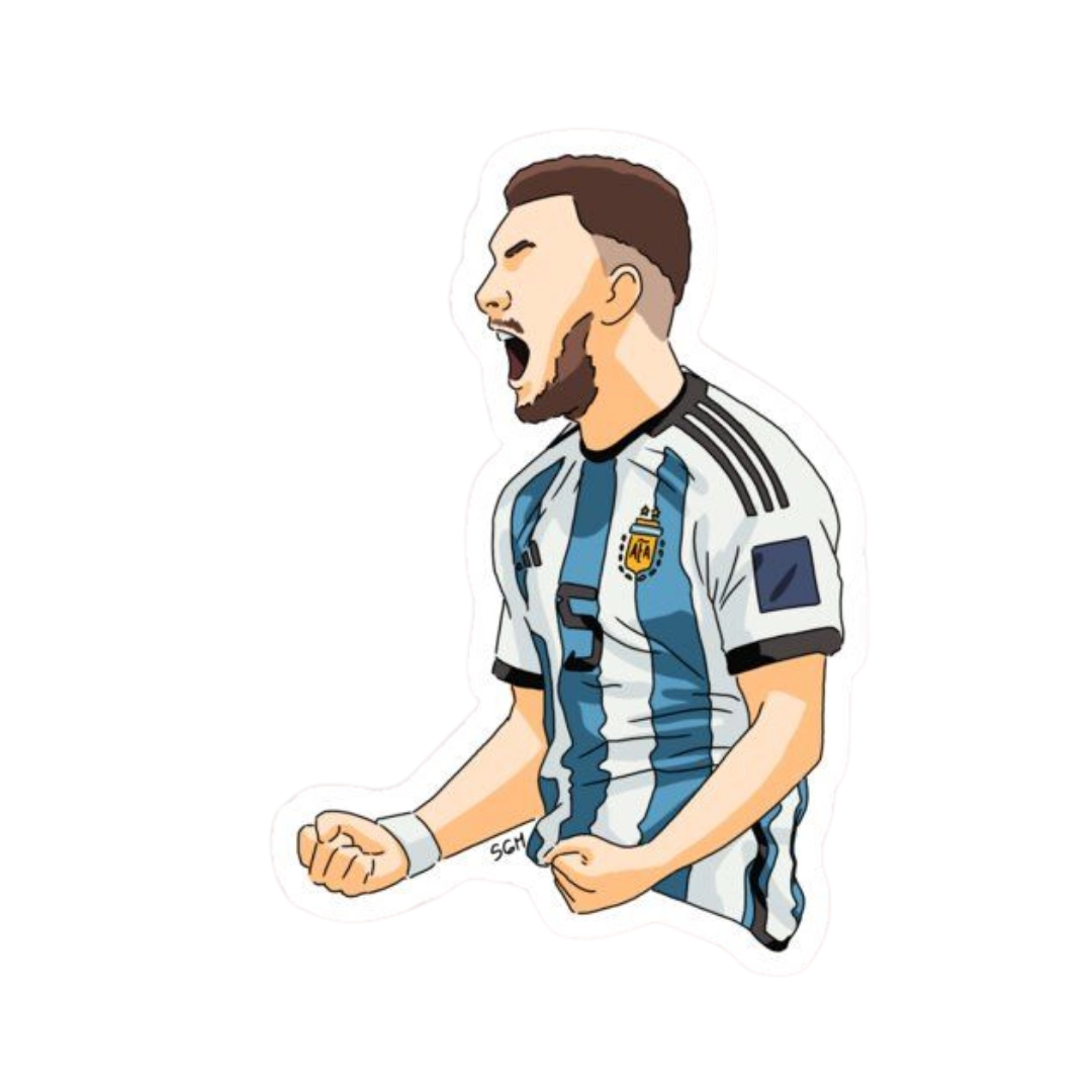 Leandro Paredes victory roar celebration photo sticker Argentina