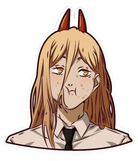 Power — Tongue-Out Freckles Sticker | Chainsaw Man