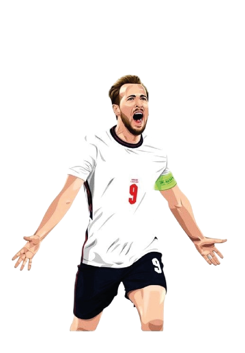Harry Kane number 9 England captain armband celebrating football sticker