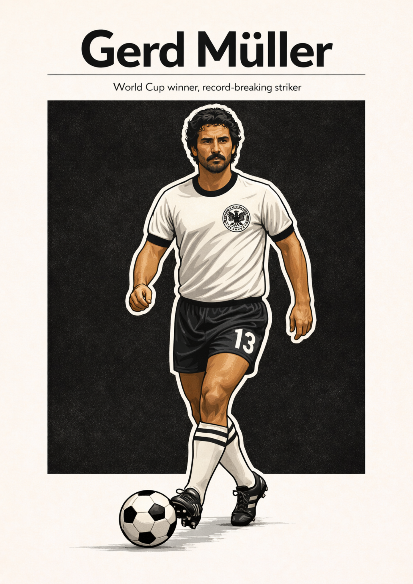 Gerd Muller Germany Football Legend All-Star Poster Sticker