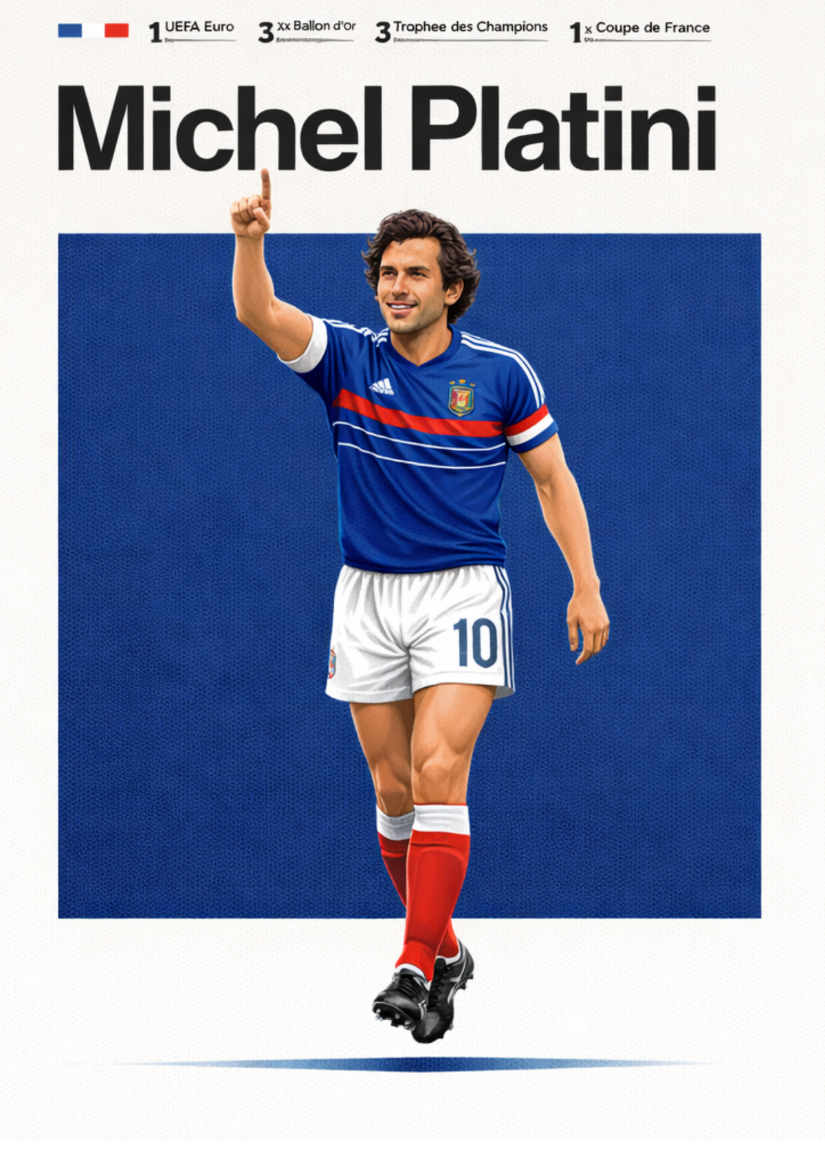 Michel Platini France Football Legend All-Star Poster Sticker