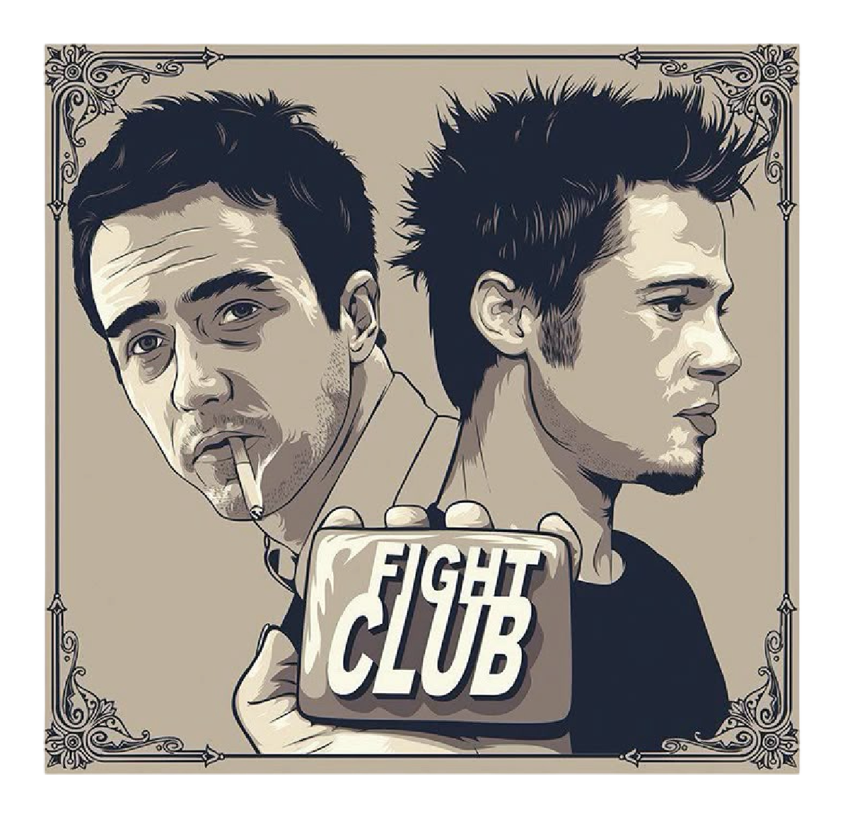 Tyler Durden & The Narrator — Fight Club Soap Bar Sticker