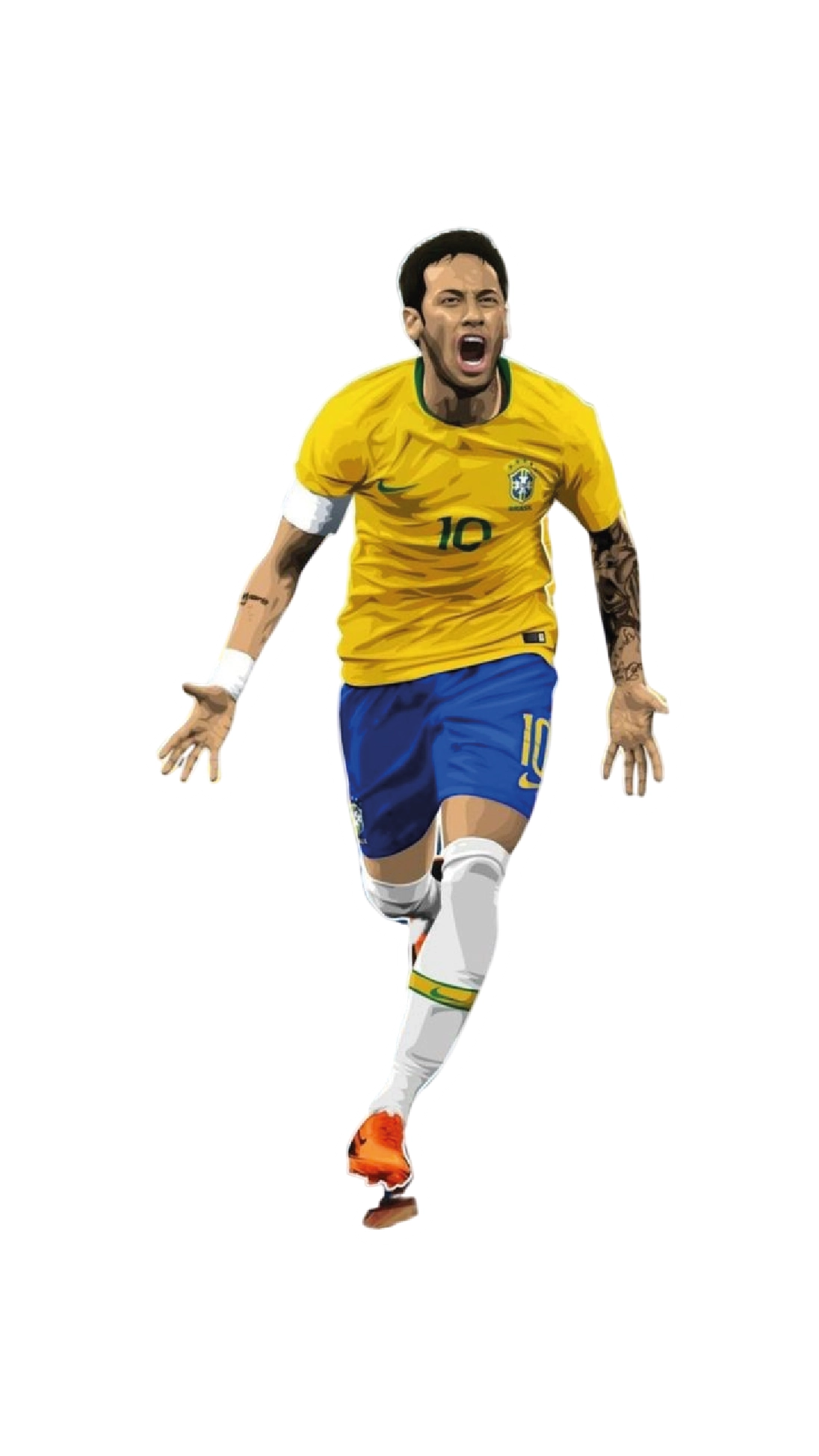 Premium Brazilian football glossy sticker - brazil 08 - Premium Glossy Football Sticker