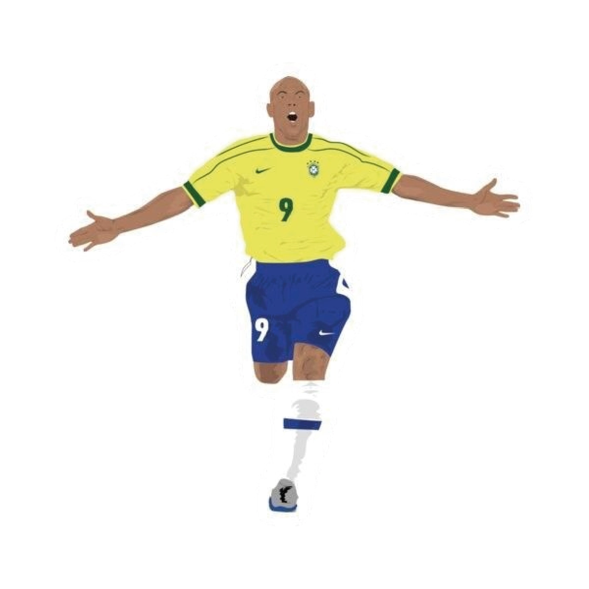 Premium Brazilian football glossy sticker - brazil 10 - Premium Glossy Football Sticker