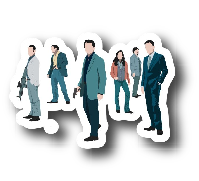 Extraction Team — Six-Character Lineup Sticker