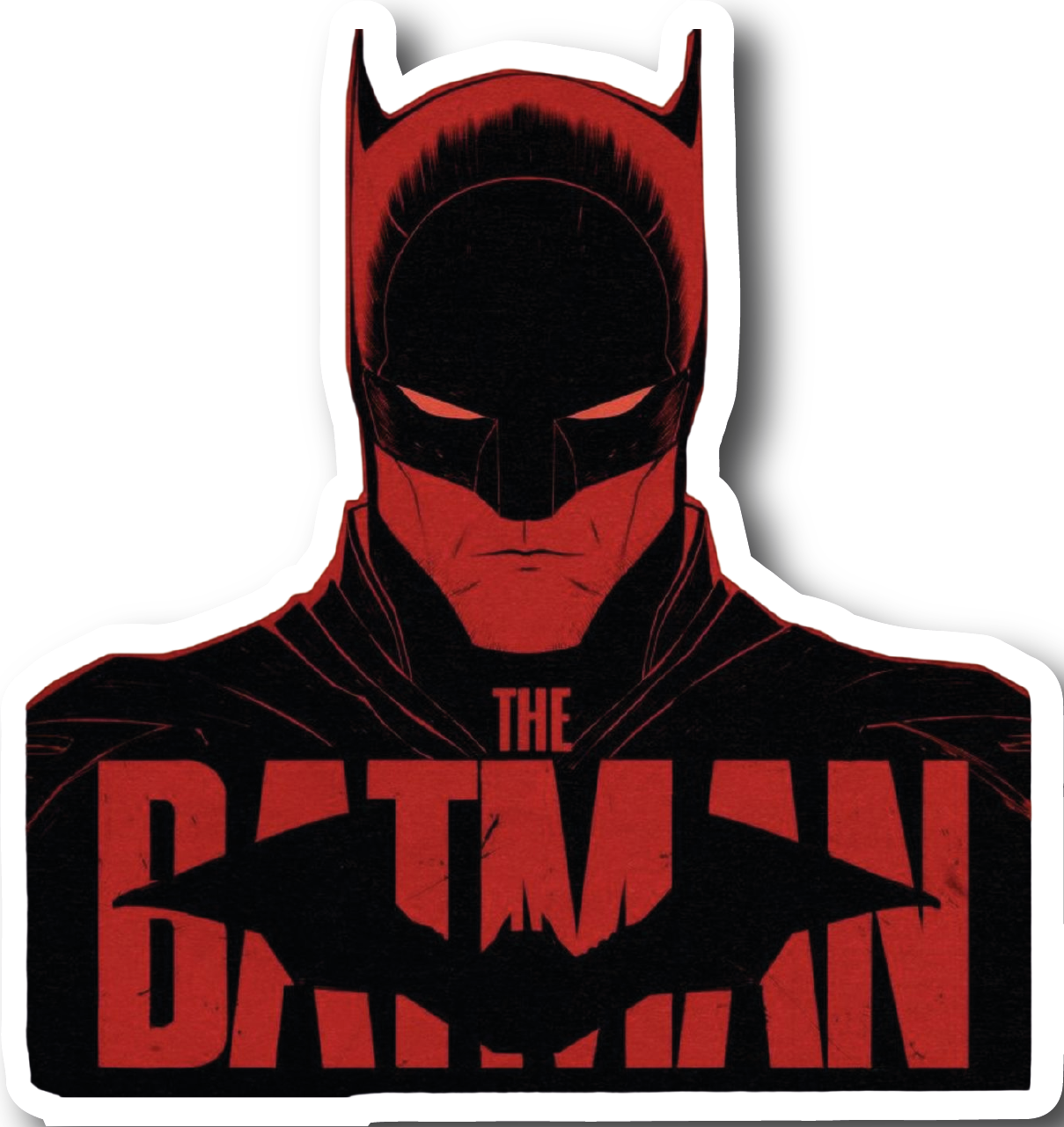 The Batman — Red Cowl Title Logo Sticker