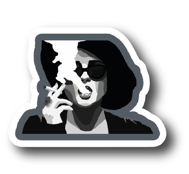 Mia Wallace — Wide-Brim Hat Smoking Sticker