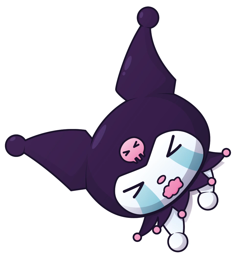 Kuromi Falling Tumbling Squished Face Sticker