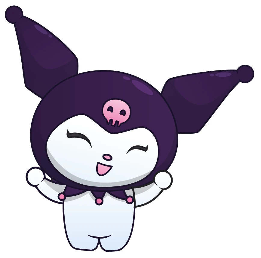 Kuromi Standing Happy Arms Up Sticker