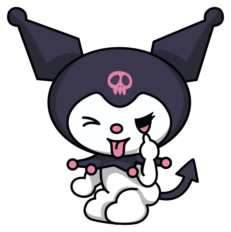 Kuromi Winking Tongue Out Devil Tail Sticker