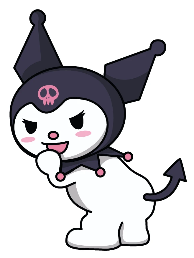Kuromi Mischievous Smirk Devil Tail Sticker