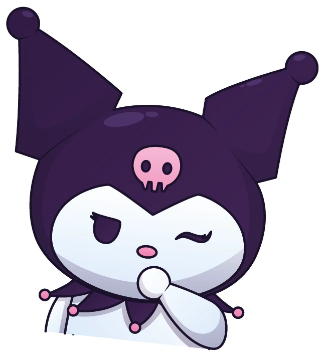 Kuromi Winking Thinking Pose Sticker