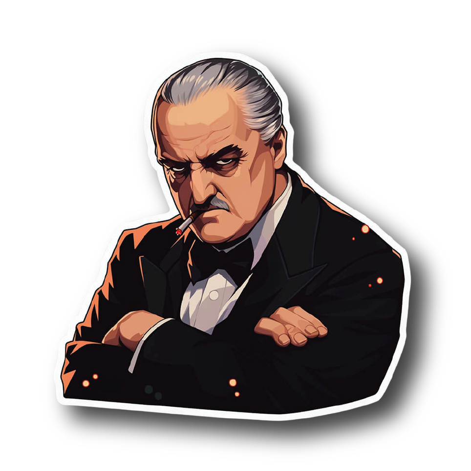 Don Corleone — Arms Crossed Smoking Sticker