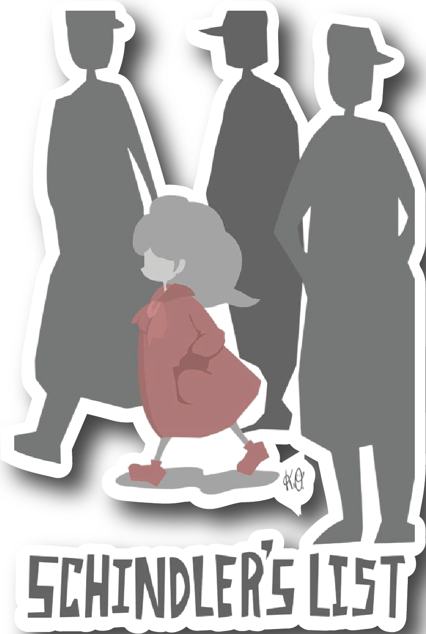 The Girl in the Red Coat — Walking Past Silhouettes Sticker
