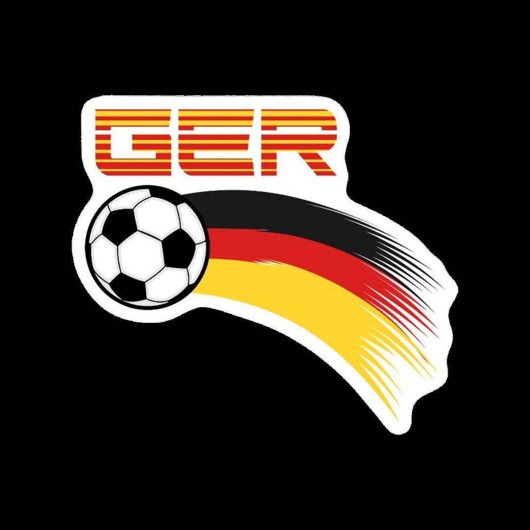 GER Germany football sticker with flag streak in black red and gold