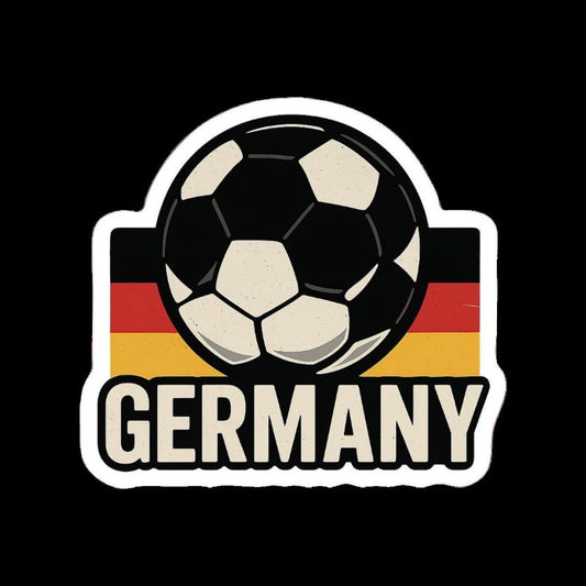 Germany football sticker with flag stripe in black red gold