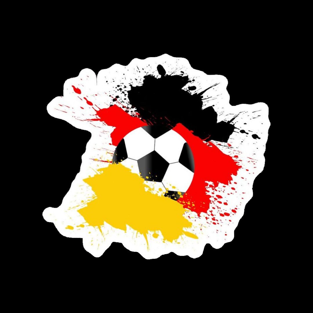Germany football ink splash art sticker in black red gold grunge style
