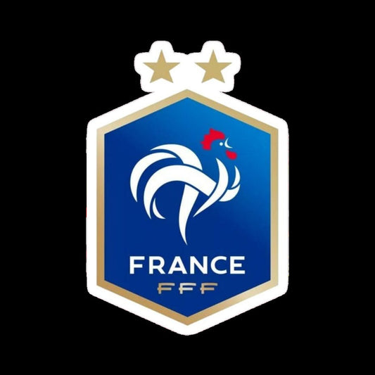 France FFF official crest badge two gold stars blue sticker