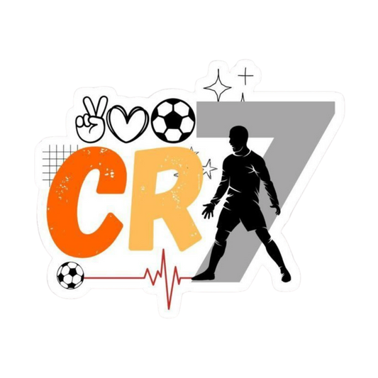 CR7 Peace Love Football Graphic Sticker