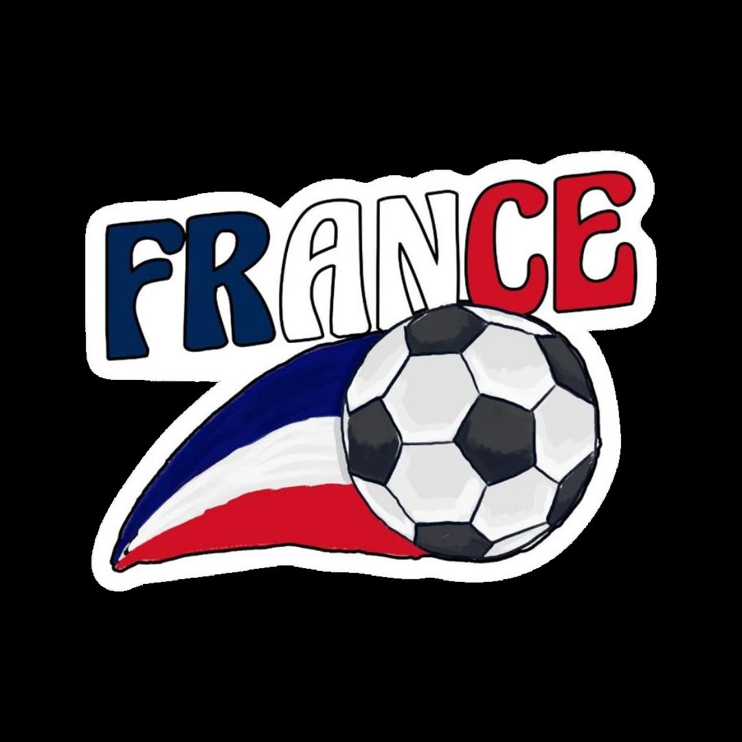 France football tricolore flag ball illustrated sticker