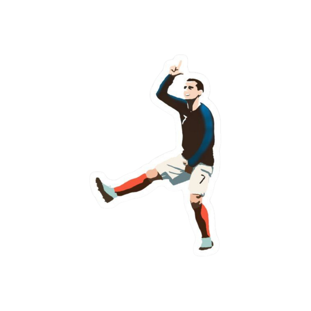 Antoine Griezmann France number 7 pointing celebration sticker
