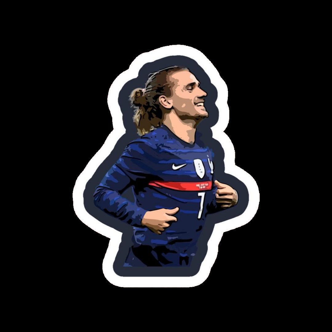 Antoine Griezmann France number 7 smiling celebration run sticker