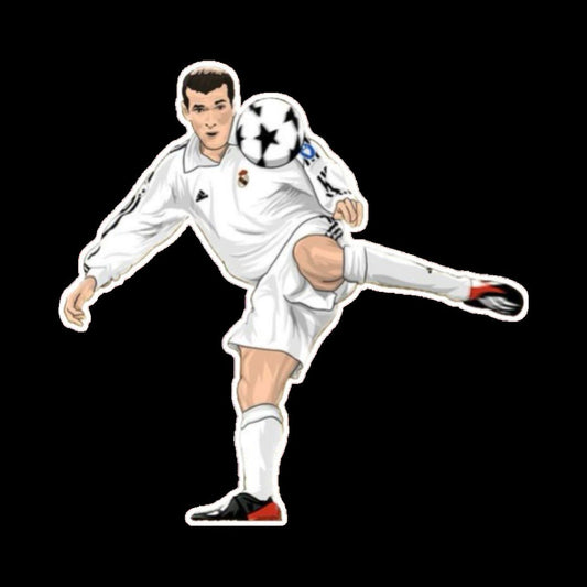 Zinedine Zidane Real Madrid iconic volley illustrated sticker