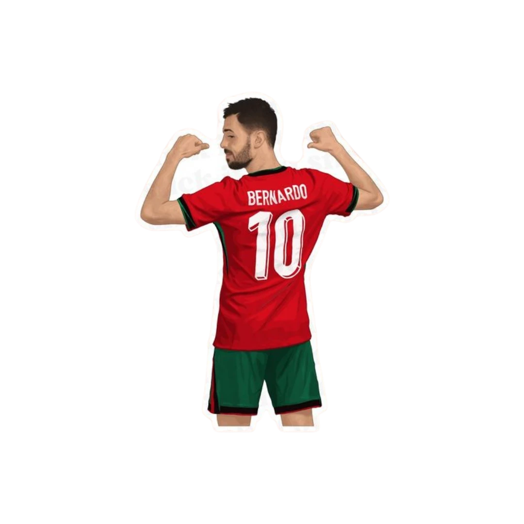Bernardo Silva Portugal Number 10 Flexing Back Sticker