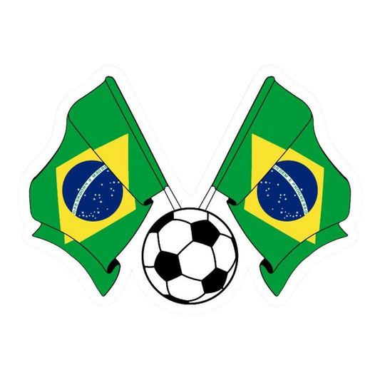 Premium Brazilian football glossy sticker - Brazil Football Sticker #13 - Premium Glossy