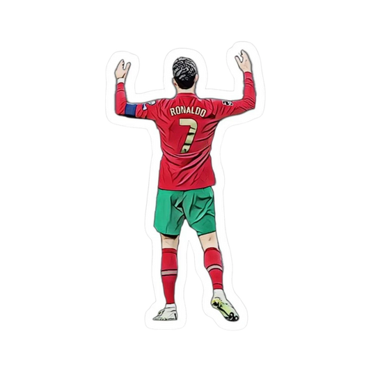 Cristiano Ronaldo Portugal No7 Hands Up Back Celebration Sticker